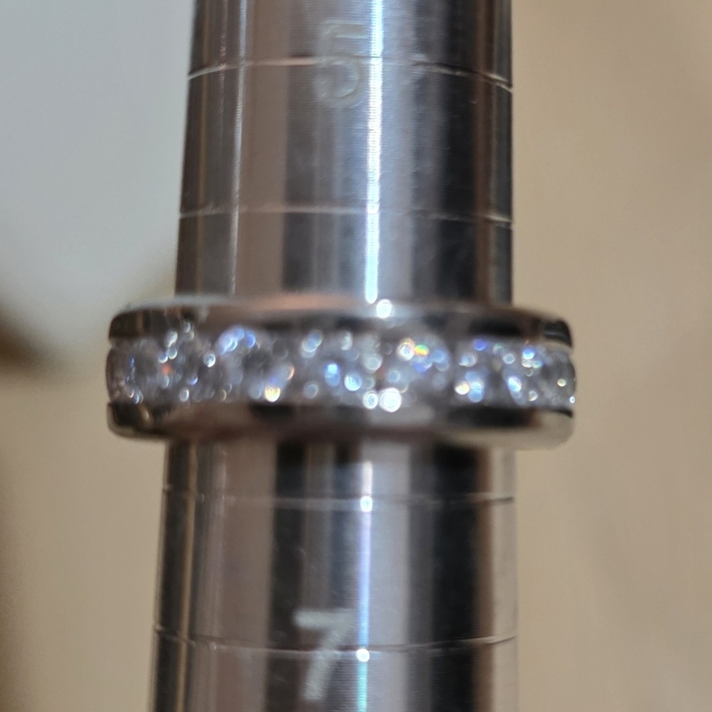ETERNITY RING 925 STERLING SILVER SIZE 6 Heavy 8.51 Grams COMFORT BAND - Picture 4 of 8